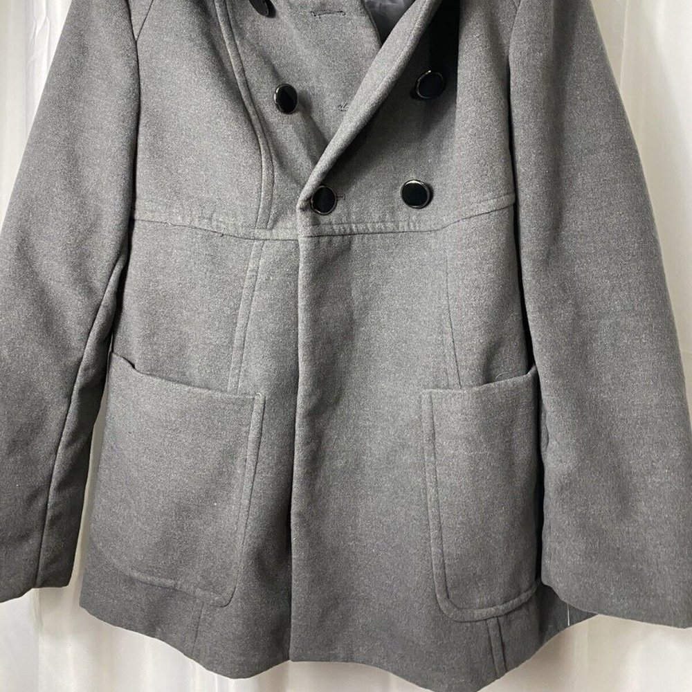 Style & Com Stretch Size Medium Gray Peacoat With… - image 2